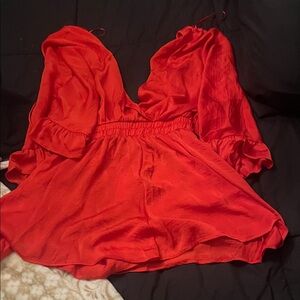 Glam Vibrant Red Jumpsuit